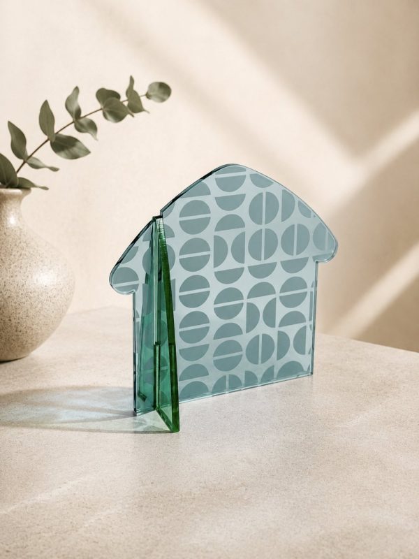 Γούρι BauLine Home Demi Jade με Jade ημικύκλια Demi και ήρεμο γεωμετρικό περίγραμμα οικίας.