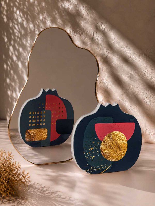 Ρόδι Art Echoes MCM & Bauhaus με εκτύπωση δύο όψεων και βελούδινη αίσθηση.