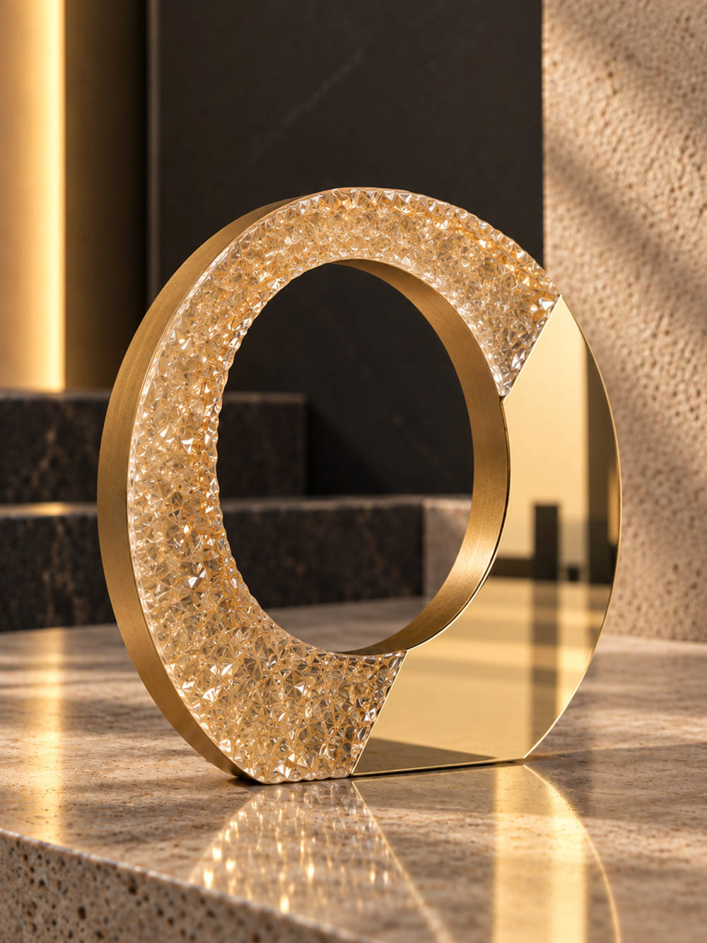 Γούρι Μάτι Origin Crystal από διάφανο plexiglass με κρυσταλλικό εφέ και χρυσό καθρέπτη.